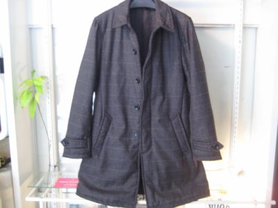 画像1: LISS//Melton wool check chester coat☆BLACK
