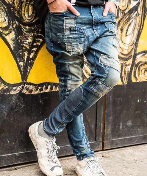 glamb パッチワーク UnpIugged rib denim 2